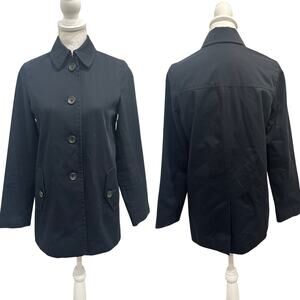 Vintage Y2K Banana Republic Navy Short Trench Coat Small Classic Preppy Heritage